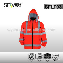 uniform security EN ISO 20471 Safety Uniform 2 color hooded sweatshirt safety sweatshirt